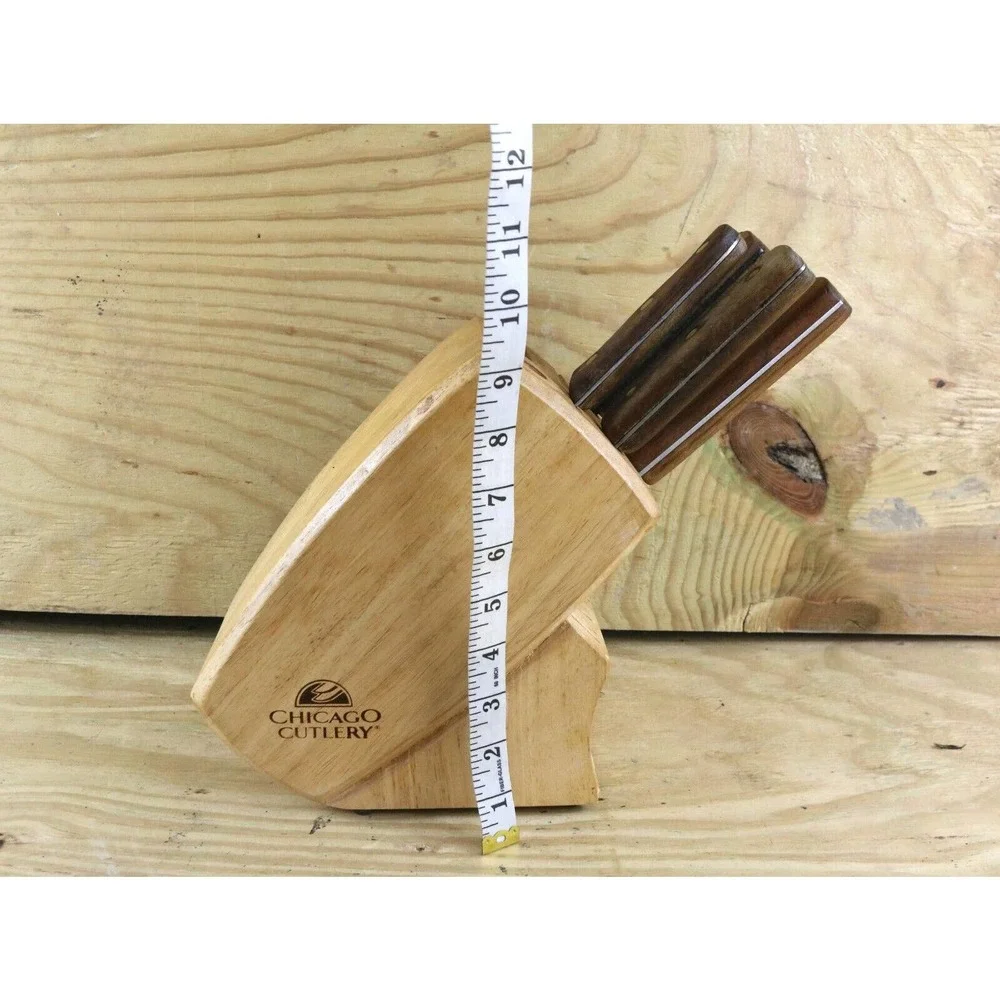 Chicago Cutlery Knife Block Lot of 4 Knifes 66S,1038,103S, Old Hickory Vintage